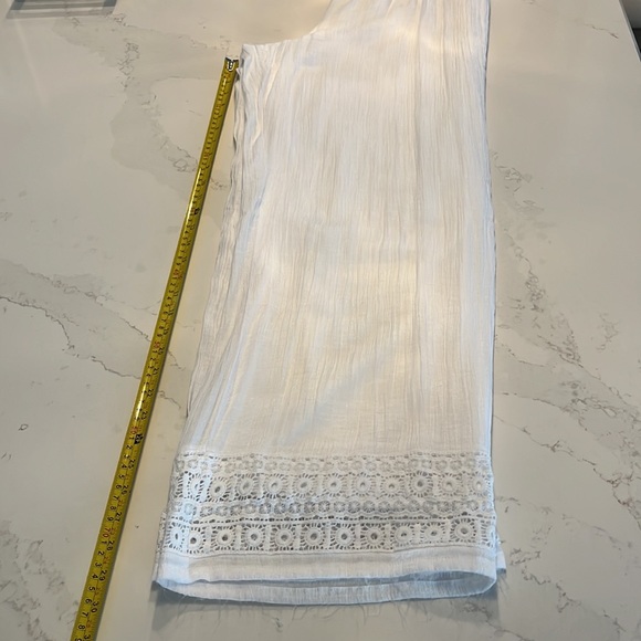 JM Collection White pull-on style lined-flowy pants - Picture 6 of 9